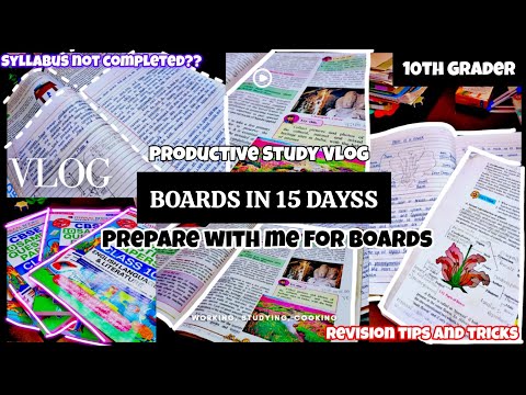 PREPARING FOR 10TH BOARD EXAM VLOG | PRODUCTIVE STUDY VLOG | Completing syllabus in 15 days | 10th |