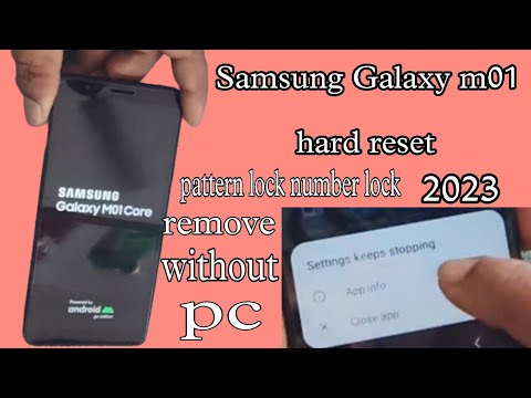 Samsung M01 CORE Pattern Unlock | M01CORE Hard Reset || SAMSUNG M01/A01 Settings keeps stopping app