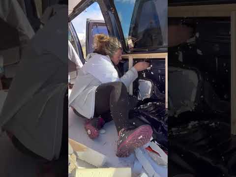 Insulating my van! #vanlifegoals #vanliving #vanlifers #shorts