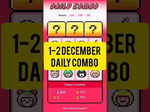 Tomarket daily Combo Today 1 December | Tomato combo today 1 December | Tomarket daily combo