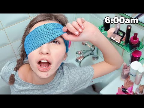 My Daughter Tries to do her Morning Routine Blindfolded! GONE WRONG!