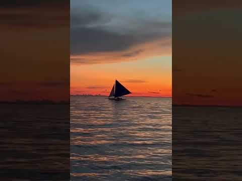 Gorgeous Sunset sailboat in Boracay Island #sunset #boracay #sailboat #beach #shorts