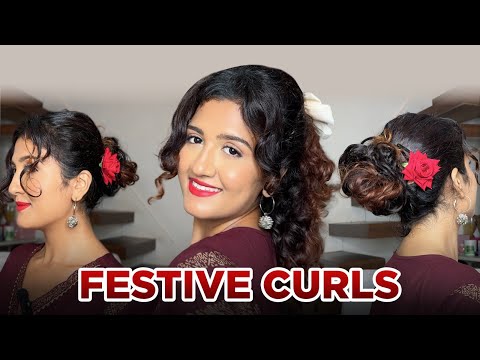 Stunning Festive Looks: 5 Curly Hairstyles to Try! @madhushreee