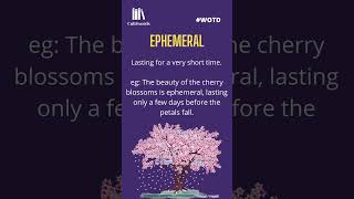 Ephemeral  #cultiwords #languagemagic #shortandsmart #shorts #wordoftheday #wotd  #vocabulary