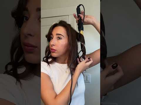 Curl my hair w/me ✨ BIOIONIC gold wand ✨ #curlinghair #curlingiron #hairtutorial #hairstyletutorial