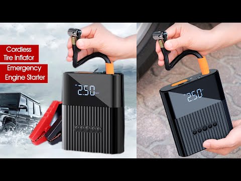 EAFC 2 in 1 Car Jump Starter & Inflator Pump with 8800mAh Power Bank Emergency Battery Boost Start