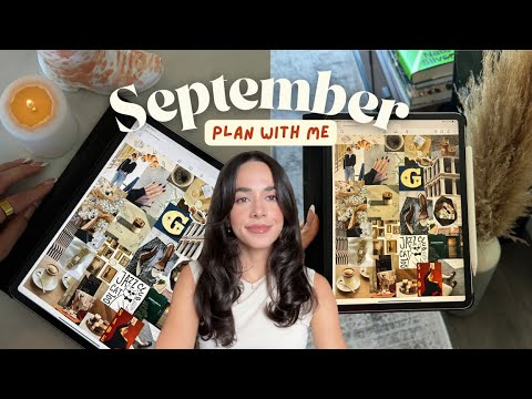 September Plan with Me 📖 iPad digital planning, Good Notes 6, how to easily make free stickers