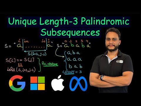 Unique Length 3 Palindromic Subsequences | Leetcode 1930