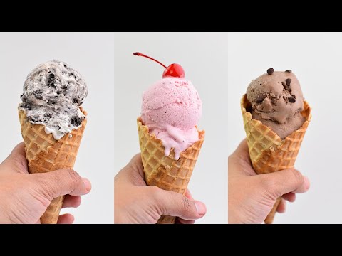 3 Ingredients ice cream with 3 different flavors