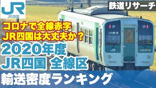 全線赤字で226億円の損失。JR四国2020年度の輸送密度全路線ランキング