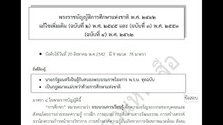 พ.ร.บ.การศึกษาแห่งชาติ 2542 อัพเดทล่าสุด (นิยามต่างๆ การประกันคุณภาพการศึกษา หลักการจัดการศึกษา)