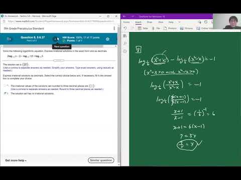 Pearson Precalculus Sec 5.6 Log/Exp Equation