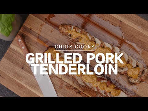 Grilled Pork Tenderloin with Tomato and Macadamia Nut Pesto