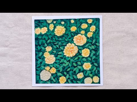 Yellow Flowers with Acrylic Painting