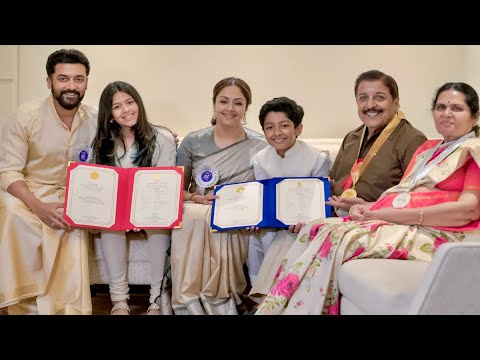 Suriya & Jothika receiving National Award for Soorarai Potru Movie | Cute moments together | S ❤️ J