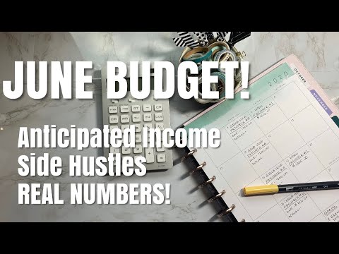 June MONTHLY INCOME Budget With Me Incl SIDE INCOME With REAL NUMBERS | Anticipated Budget