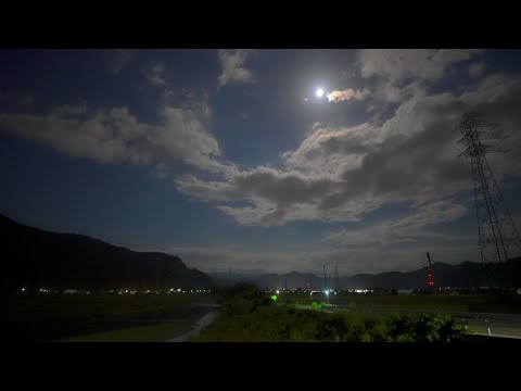 Moonlit Stroll in the Long Autumn Evening Along the Hino River, Japan[4KHDR] 散策 秋の夜長に月夜の散歩 日野川沿い 福井県