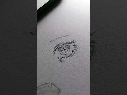 easy way to draw styled anime eye , tutorial for beginners #shorts