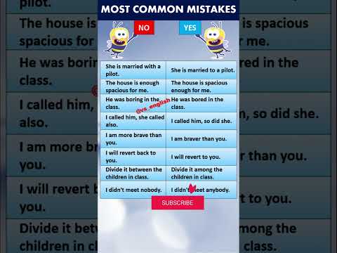 Most Common Mistakes in English Sentences You Need to Avoid!  #grammar #mistakes #shorts VS ENGLISH