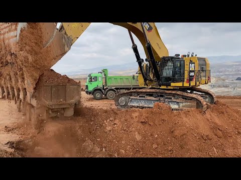 Beautiful Caterpillar 6015B Excavator Loading Overburden On Four Axle Trucks - Sotiriadis Mining