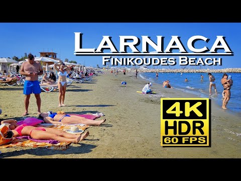 Larnaca Beach Cyprus Finikoudes , 4K 60fps HDR (UHD) Dolby Atmos 💖 Best Places 👀 Walking Tour