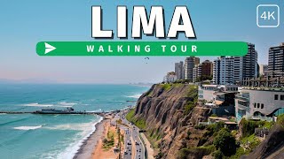 Miraflores and Barranco Walking Tour | Lima, Peru in 4k60fps with Captions