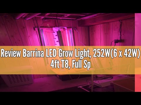 Review Barrina LED Grow Light, 252W(6 x 42W) 4ft T8, Full Spectrum Grow Light Strip, V-Shape with Re