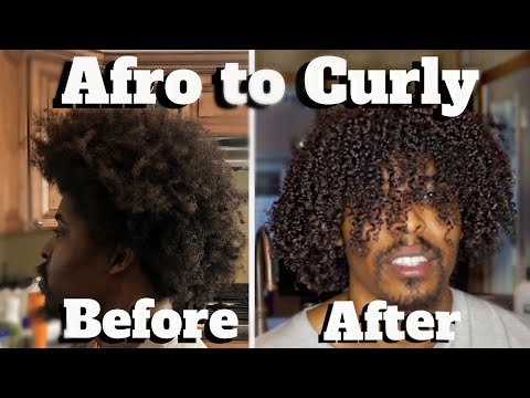 MEN'S CURLY HAIR ROUTINE | How To Make Hair Curly | AFRO TO CURLY