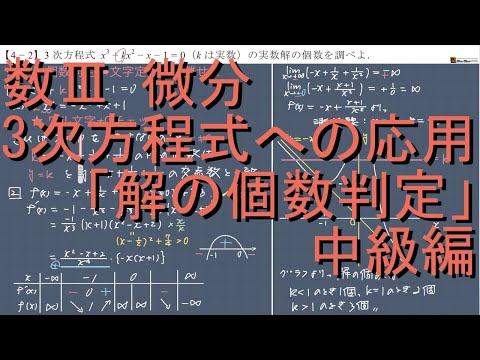 数III 微分 4-2 定数分離の攻略｢方程式の解の個数判定｣中級編