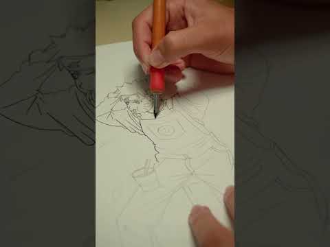 NARUTO LINEART WITH G-PEN! [Part 1] #shorts #narutouzumaki #tachikawa #mangaart