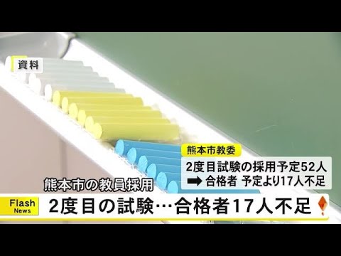 教員採用試験で熊本市教委が追加募集し１７人満たない結果に【熊本】 (24/12/20 19:00)