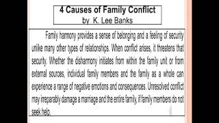 Four Causes of Family Conflicts