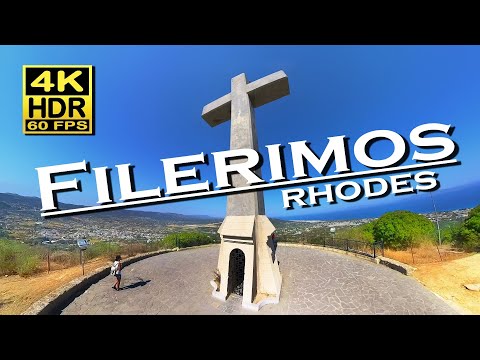 Filerimos Rhodes , Greece in 4K 60fps HDR ( UHD ) Dolby Atmos 💖 The best places 👀 walking tour