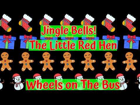 Jingle Bells Christmas Kids Song | Little Red Hen Story | Wheels On The Bus