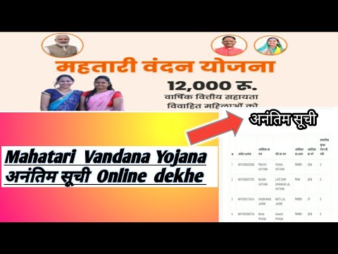 Mahtari vandana yojna list kaise dekhe |महतारी वंदना योजना अंतिम लिस्ट में देखे अपना नाम देखे |