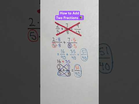 How to Add Two Fractions #Shorts #addition #fractions #math #maths #mathematics #howto