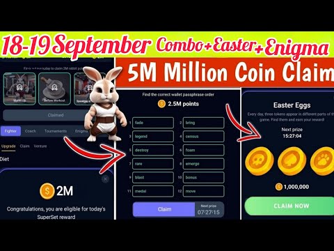 18 September rocky rabbit combo today | rocky rabbit enigma today| rocky rabbit today easter eggs