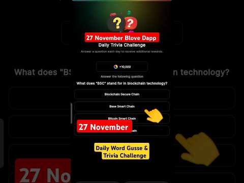 27 November Blove Dapp Daily Word Guess today & trivia challenge #blovedapp #wordguess #blovenetwork