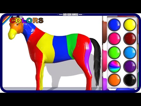 Colorful Horse Coloring | Warna warni | Akn Kids House - Coloring Videos For Kids