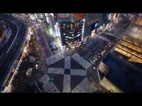 【タイムラプス】キリコテラスから撮影した数寄屋橋交差点の風景