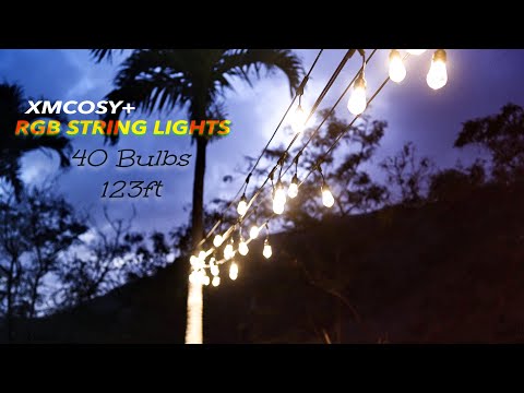 XMCOSY+ Outdoor RBG String Lights - 40 Bulbs 123 ft - Review