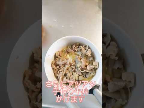 お家で手作り牛丼！キムチとチーズがたまらんです👍