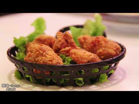 ASMR》二重の咀嚼音 フライドチキン - 串団子（声なし No Talking）Double Eating Sounds Fried chicken - Rice cake