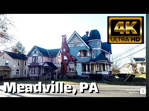 【4K】Meadville, PA - Day Walk - November 2023