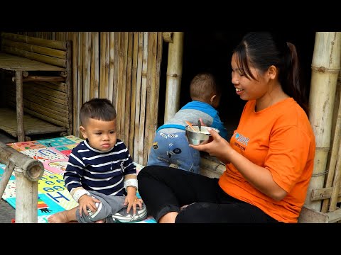 single mom harvesting pumpkins - broken bike - single mom daily life.TriệuThuThùy.