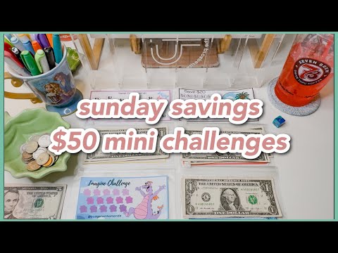 $50 mini savings challenge stuffing | june #1 | sunday savings | budgetwithamanda