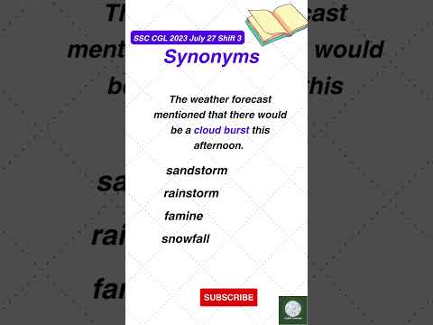 Synonyms | Asked in SSC CGL 2023 July 27 Shift 3 #ssc #exam #english #learn #yt #shortsvideo