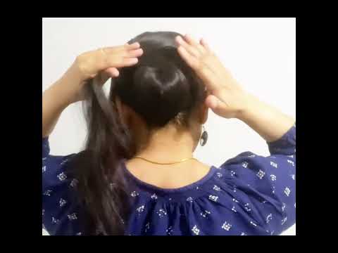 Quick self wedding juda bun hairstyle using clutcher for beginners #hair #hairstyle #hairstyles