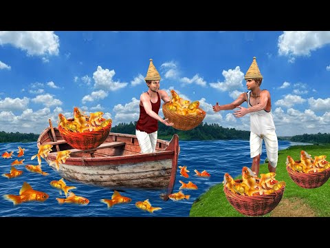 Golden Fish Farming Greedy Fisherman Hindi Kahani Magical Gold Fish Hindi Moral Stories Comedy Video