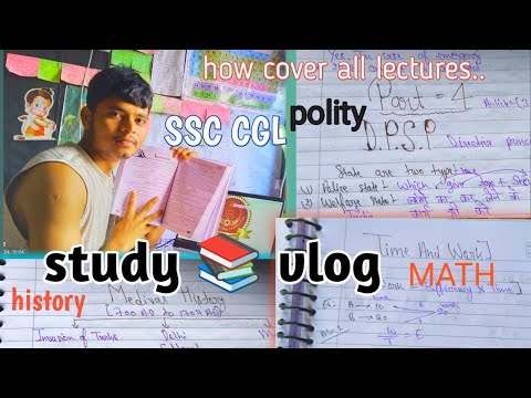 MY CGL JOURNEY START 📚🎯💯|HOW I TAKE ALL LECTURE SSC CGL STUDY 📚 VLOG DAILY| 8 HOURS STUDY